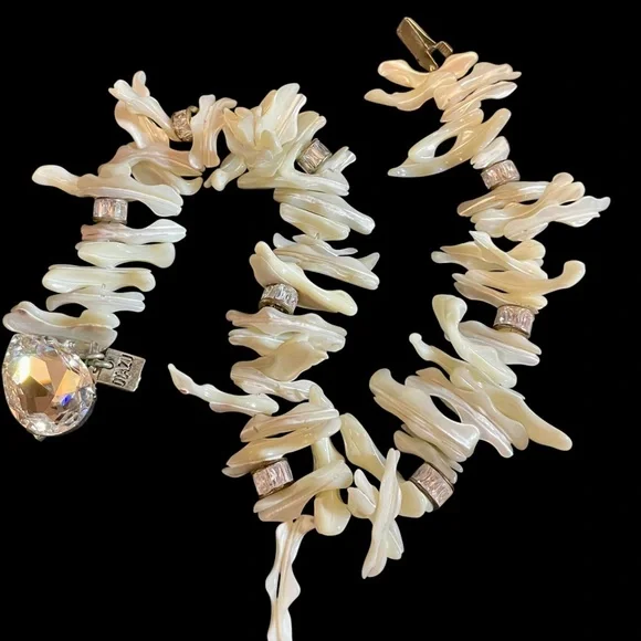 Rare OTAZU Design MOP and Crystal Necklace by Rodrigo Otazu, OOAK - Picture 8 of 11